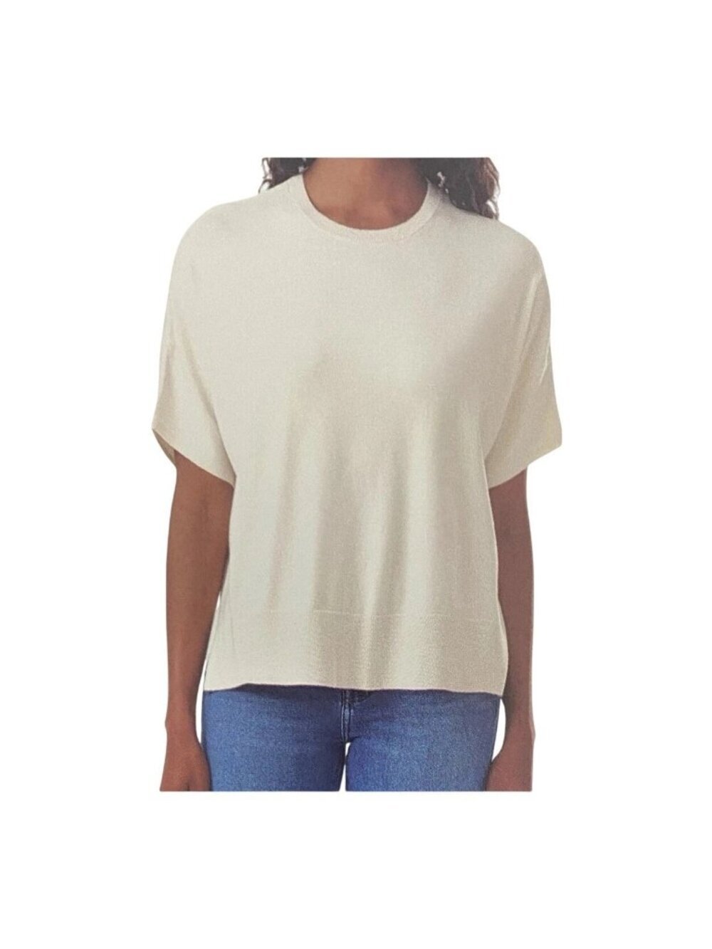 NWT Splendid Women's M Ivory Short Sleeve Sweater Knit Top J2036